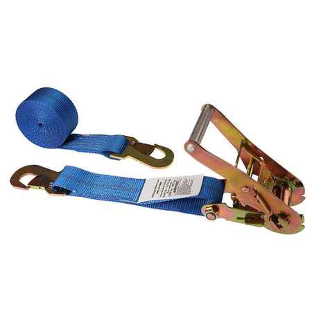 US CARGO CONTROL 2" x 8' Blue Car Tie Down Strap w/ Flat Snap Hooks 5108FSH-BLU